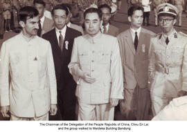 The Chairman of the Delegation of the People Republic of China, Chou En Lai and the group walked ...