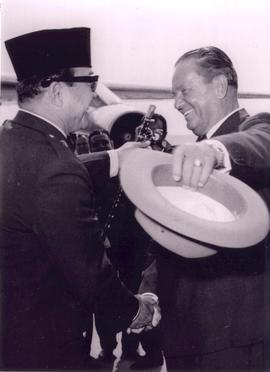 President of Indonesia, Sukarno (left) arrived in Yugoslavia and  President of Yugoslavia, Josip ...