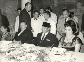 President of Yugoslavia, Josip Broz Tito (second from the left), President of Indonesia, Sukarno,...