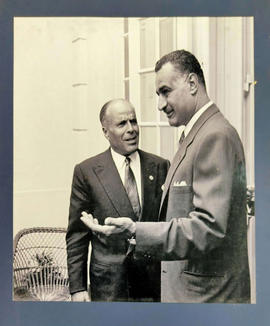 The Egyptian President Gamal Abdel-Nasser meets with the Tunisian President during The Non-Aligne...